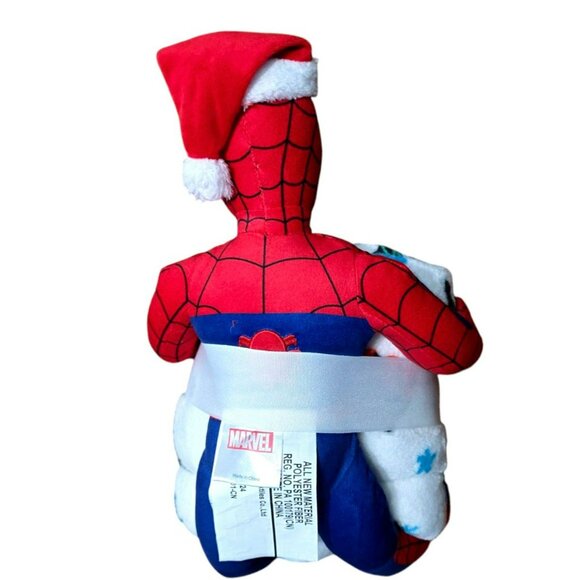 New Spiderman Buddy & Fleece Blanket Throw Plush Doll Marvel Holiday Christmas - Picture 7 of 12